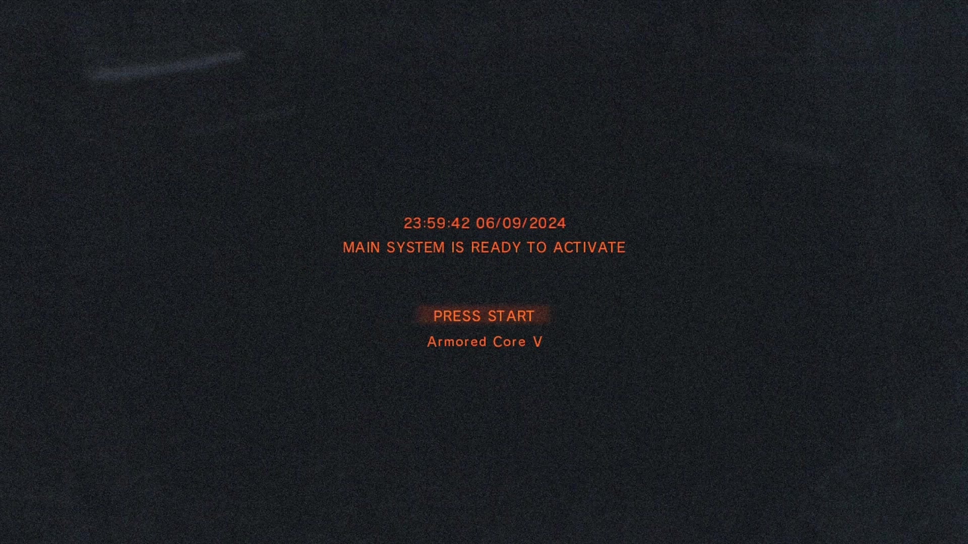 Armored Core V title screen for Xbox 360